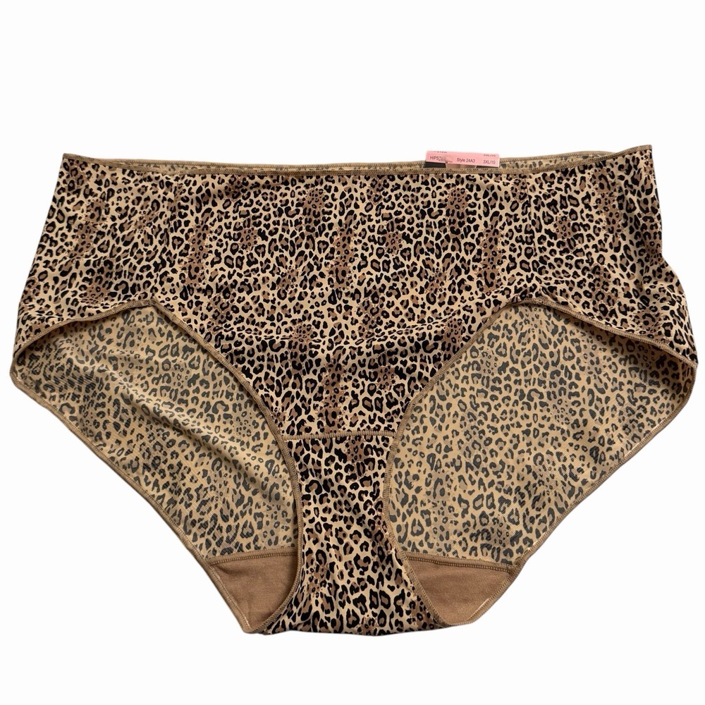 BALI Hipster No Lines Slip Stay in Place Panty Size 3XL/10 Brown Animal Leopard